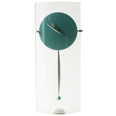 Pre-owned Memphis Milano Glass Pendulum Clock Takashi Kato Postmodern, 1980s Japanese Design In Gray