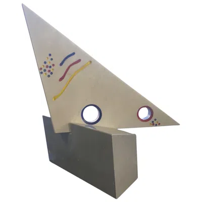 Pre-owned Memphis Milano Italian Modern Marble 1980s Pop Art/memphis Style Sculpture By Rose Grant In Red