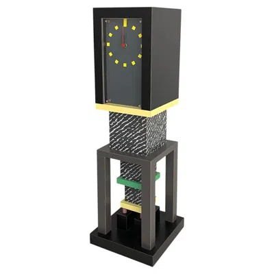 Pre-owned Memphis Milano Italian Modern Table Clock Metropole By George J. Sowden For Memphis, 1982 In Brown