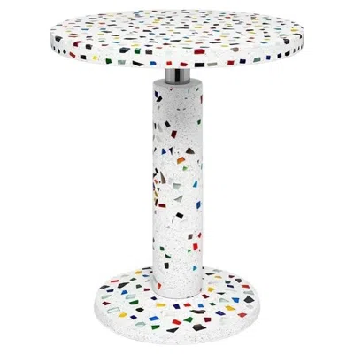 Pre-owned Memphis Milano "kyoto" Terrazzo Technique Round Table By Shiro Kuramata In Gray