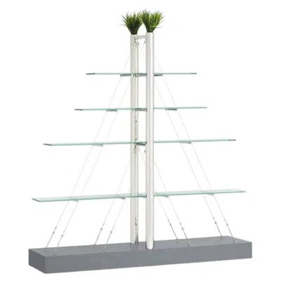 Pre-owned Memphis Milano "magnolia" Metal And Glass Bookshelf By Andrea Branzi In Gray