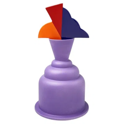 Pre-owned Memphis Milano Marco Zanini "tanganyka" Luxury Italian Ceramic Vase For  In Purple