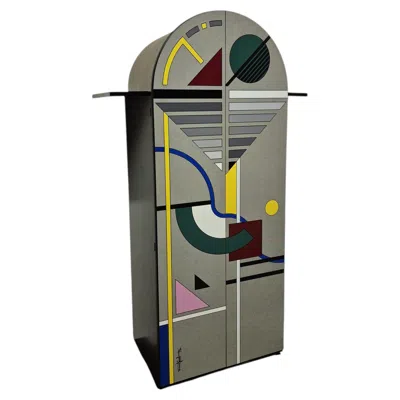 Pre-owned Memphis Milano Memphis Style Tall Cabinet By Eugenio Pinuer, Colorful Design, 1980s In Brown