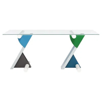 Pre-owned Memphis Milano Michele De Lucchi "fortune" Dining Table With Glass Top For  In Brown
