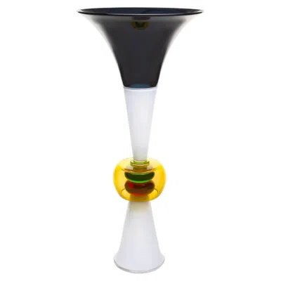 Pre-owned Memphis Milano "neobule" Hand-blown Murano Glass Vase By Ettore Sottsass In Clear