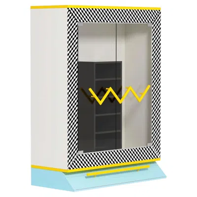Pre-owned Memphis Milano "pacific" Italian Storage Unit / Wardrobe By Michele De Lucchi In Beige