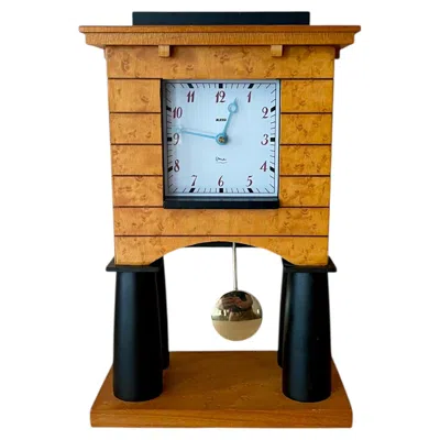 Pre-owned Memphis Milano Posmodern Mantel Clock By Michael Graves For Alessi, 1980s In Brown