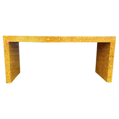 Pre-owned Memphis Milano Post Modern Artistic Funky Painted 2 Drawer Narrow Desk Or Console Table In Brown