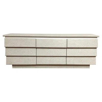 Pre-owned Memphis Milano Post Modern Nine Drawer Dresser Chest Of Drawers Granite And White Mica Laminate