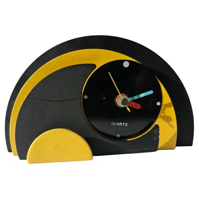 Pre-owned Memphis Milano Rare Midcentury Table Or Desk Clock, 1970s In Black