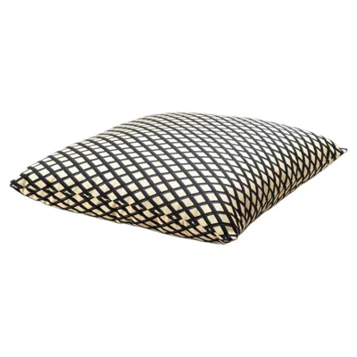 Pre-owned Memphis Milano "rete" Postmodern Cotton Cushion By Ettore Sottsass (1983pattern) In Gray