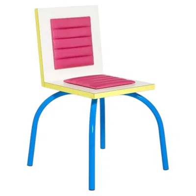 Pre-owned Memphis Milano "riviera" Italian Wood And Fabric Chair By Michele De Lucchi Pink