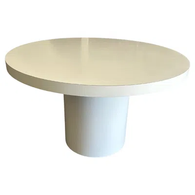 Pre-owned Memphis Milano Simple Post Modern White Laminate Round Dining Game Table