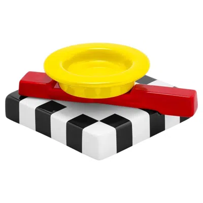 Pre-owned Memphis Milano "squash" Centerpiece Table Ceramic Bowl Ashtray By Mar�a Sanchez In Yellow