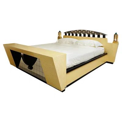 Pre-owned Memphis Milano Stanhope Bed By Michael Graves For  In Brown