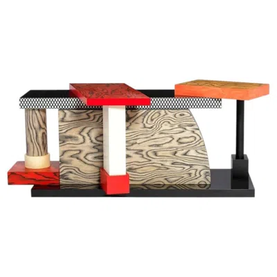 Pre-owned Memphis Milano "tartar" Postmodern Console Table By Ettore Sottsass In Brown