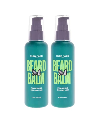 Men Rock Men's 3.4oz Awakening Beard Balm - Sicilian Lime - Pack Of 2 In Transparent