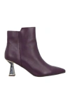 Menbur Woman Ankle Boots Dark Purple Size 10 Synthetisches Material In Purple