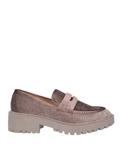 Menbur Woman Loafers Dove Grey Size 10 Textile Fibers