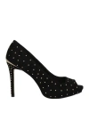 Menbur Woman Pumps Black Size 10 Textile Fibers In Black