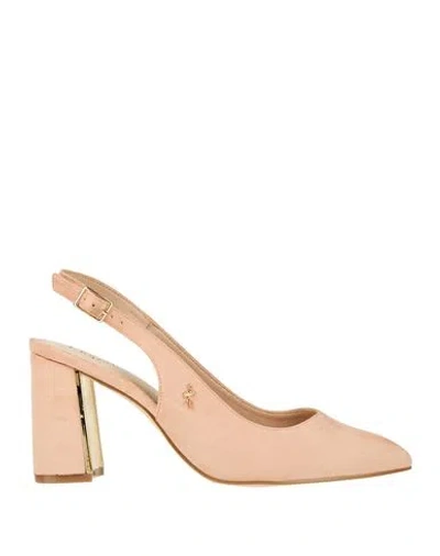 Menbur Woman Pumps Blush Size 8 Textile Fibers In Neutral