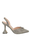 Menbur Woman Pumps Light Grey Size 8 Textile Fibers