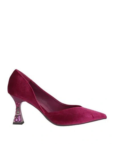 Menbur Woman Pumps Magenta Size 11 Textile Fibers In Purple