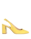 Menbur Woman Pumps Yellow Size 8 Textile Fibers