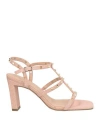Menbur Woman Sandals Apricot Size 8 Textile Fibers