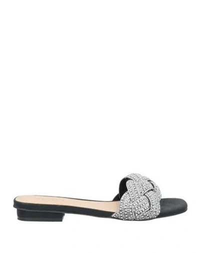 Menbur Woman Sandals Black Size 6 Textile Fibers