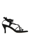 Menbur Woman Sandals Black Size 9 Leather In Black