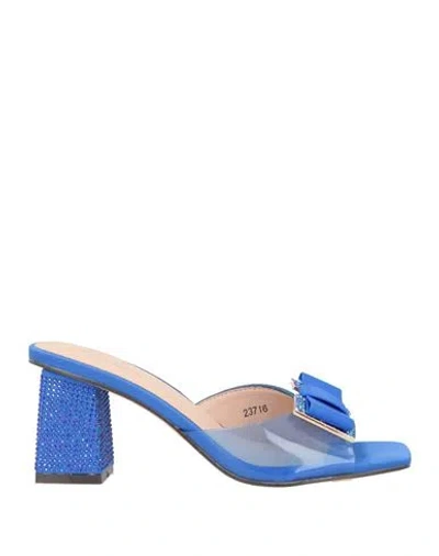 Menbur Woman Sandals Blue Size 8 Textile Fibers