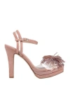 Menbur Woman Sandals Blush Size 6 Textile Fibers In Pink