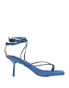 Menbur Woman Sandals Bright Blue Size 7 Textile Fibers