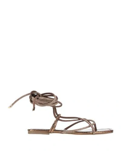 Menbur Woman Sandals Bronze Size 8 Synthetic Fibers In Yellow