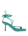 Menbur Woman Sandals Emerald Green Size 7 Textile Fibers