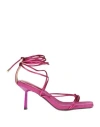 Menbur Woman Sandals Fuchsia Size 10 Textile Fibers In Pink