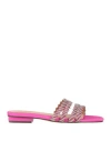 Menbur Woman Sandals Fuchsia Size 11 Textile Fibers In Pink