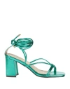 Menbur Woman Sandals Green Size 6 Textile Fibers In Green