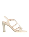 Menbur Woman Sandals Ivory Size 8 Textile Fibers