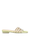 Menbur Woman Sandals Light Green Size 7 Textile Fibers