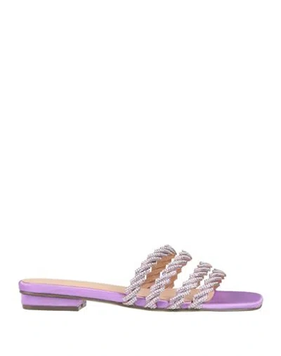 Menbur Woman Sandals Light Purple Size 9 Textile Fibers