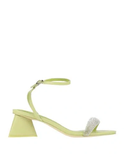 Menbur Woman Sandals Lime Green Size 8 Textile Fibers