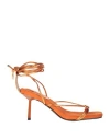 Menbur Woman Sandals Mandarin Size 8 Textile Fibers In Mandarin