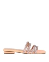 Menbur Woman Sandals Orange Size 7 Textile Fibers In Orange