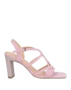 Menbur Woman Sandals Pink Size 7 Textile Fibers