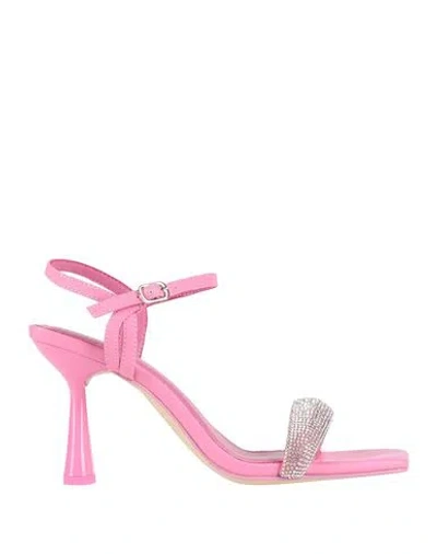 Menbur Woman Sandals Pink Size 8 Textile Fibers