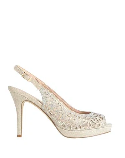 Menbur Woman Sandals Platinum Size 9 Textile Fibers In Neutral