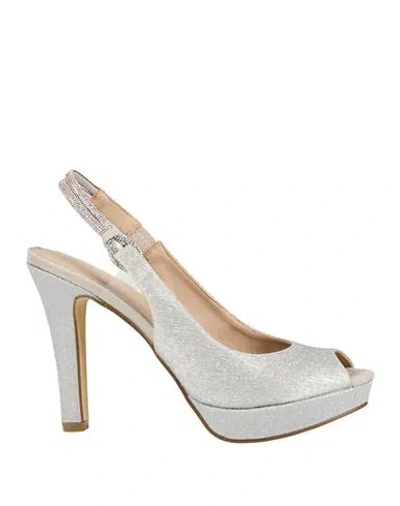 Menbur Woman Sandals Silver Size 7 Textile Fibers