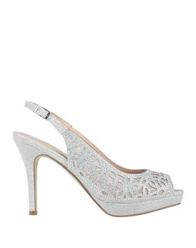 Menbur Woman Sandals Silver Size 8 Textile Fibers